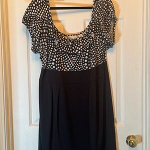 Derek Heart Monochrome Polka Dot Blouse